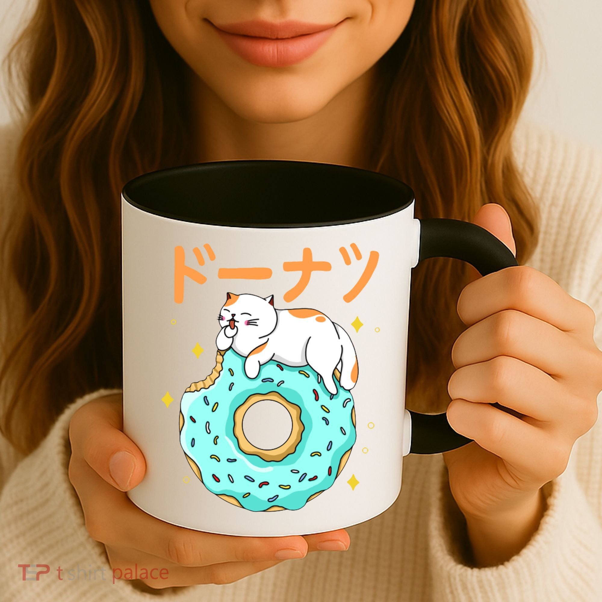 Kawaii Cat Donut Coffee Mug