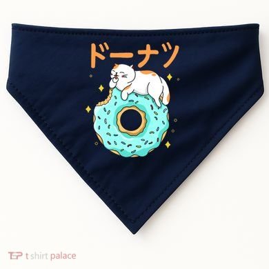 Kawaii Cat Donut USA-Made Doggie Bandana