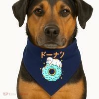 Kawaii Cat Donut USA-Made Doggie Bandana thumb 1