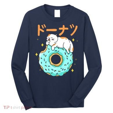 Kawaii Cat Donut Long Sleeve Shirt