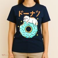 Kawaii Cat Donut T-Shirt thumb 4