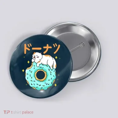 Kawaii Cat Donut Button
