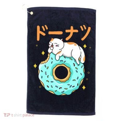 Kawaii Cat Donut Golf Towel