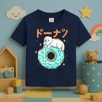 Kawaii Cat Donut Toddler T-Shirt thumb 3