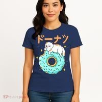 Kawaii Cat Donut Women's T-Shirt thumb 4