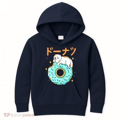 Kawaii Cat Donut Kids Hoodie