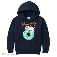 Kawaii Cat Donut Kids Hoodie thumb 0