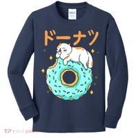 Kawaii Cat Donut Kids Long Sleeve Shirt thumb 0