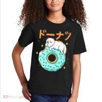Kawaii Cat Donut Kids T-Shirt thumb 2