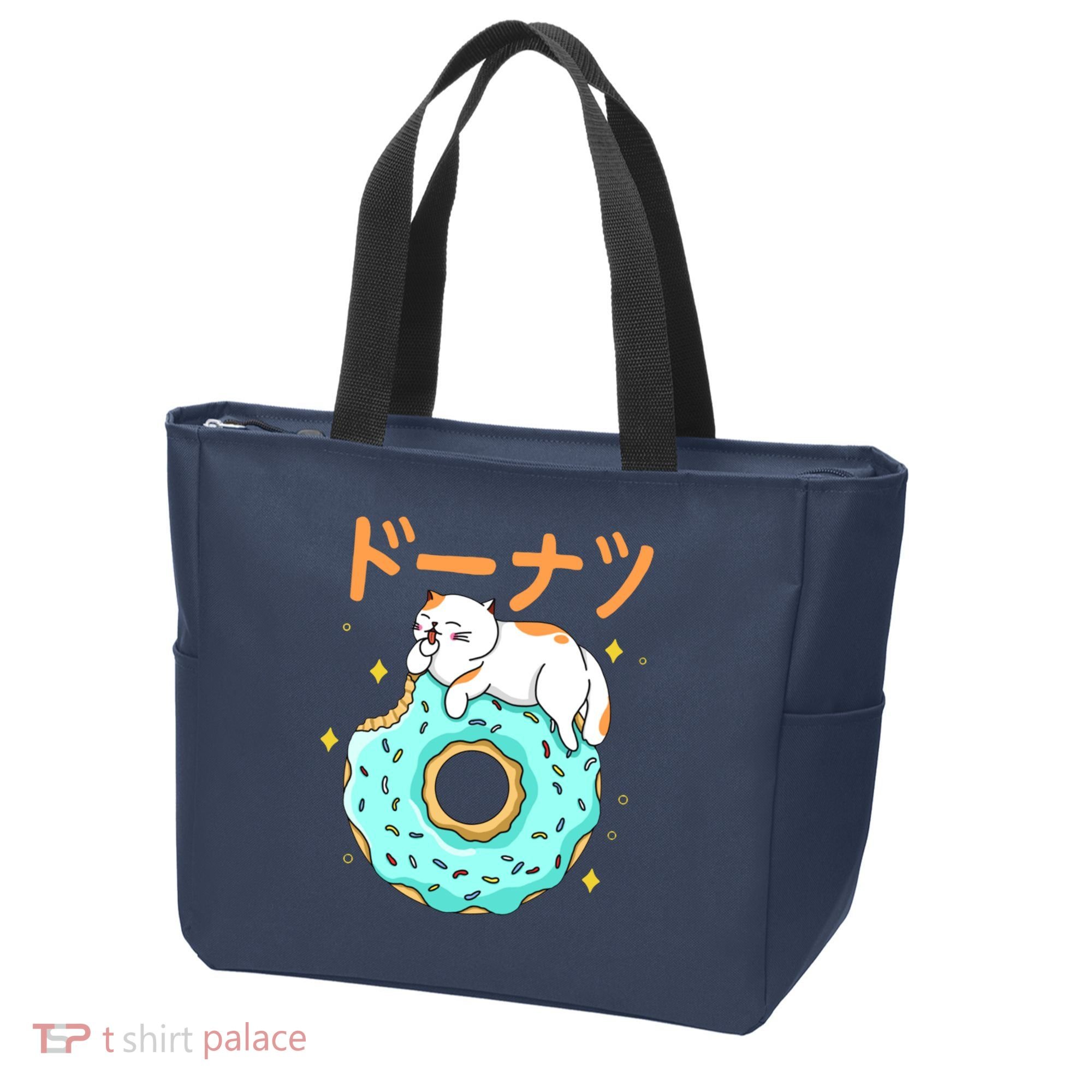 Kawaii Cat Donut Tote Bag