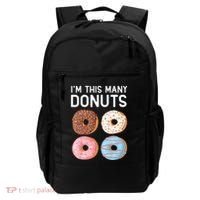 Kids Cute Donut 4th Birthday Im This Many Donuts 4 Year Old Backpack thumb 0