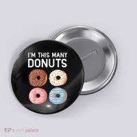 Kids Cute Donut 4th Birthday Im This Many Donuts 4 Year Old Button thumb 0