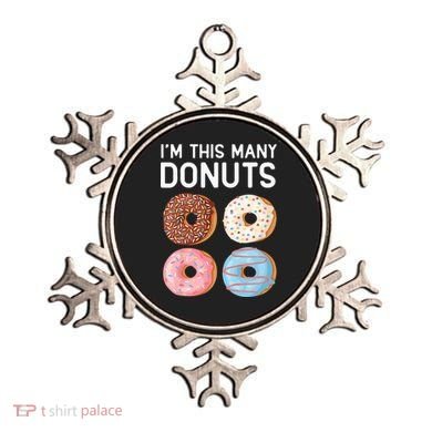 Kids Cute Donut 4th Birthday Im This Many Donuts 4 Year Old Ornament