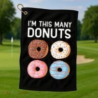 Kids Cute Donut 4th Birthday Im This Many Donuts 4 Year Old Golf Towel thumb 1