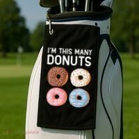 Kids Cute Donut 4th Birthday Im This Many Donuts 4 Year Old Golf Towel thumb 2