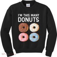 Kids Cute Donut 4th Birthday Im This Many Donuts 4 Year Old Kids Sweatshirt thumb 0