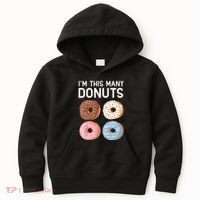 Kids Cute Donut 4th Birthday Im This Many Donuts 4 Year Old Kids Hoodie thumb 0