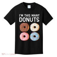 Kids Cute Donut 4th Birthday Im This Many Donuts 4 Year Old Kids T-Shirt thumb 0