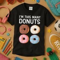 Kids Cute Donut 4th Birthday Im This Many Donuts 4 Year Old Kids T-Shirt thumb 3