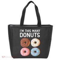 Kids Cute Donut 4th Birthday Im This Many Donuts 4 Year Old Tote Bag thumb 0