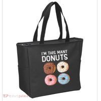 Kids Cute Donut 4th Birthday Im This Many Donuts 4 Year Old Tote Bag thumb 2
