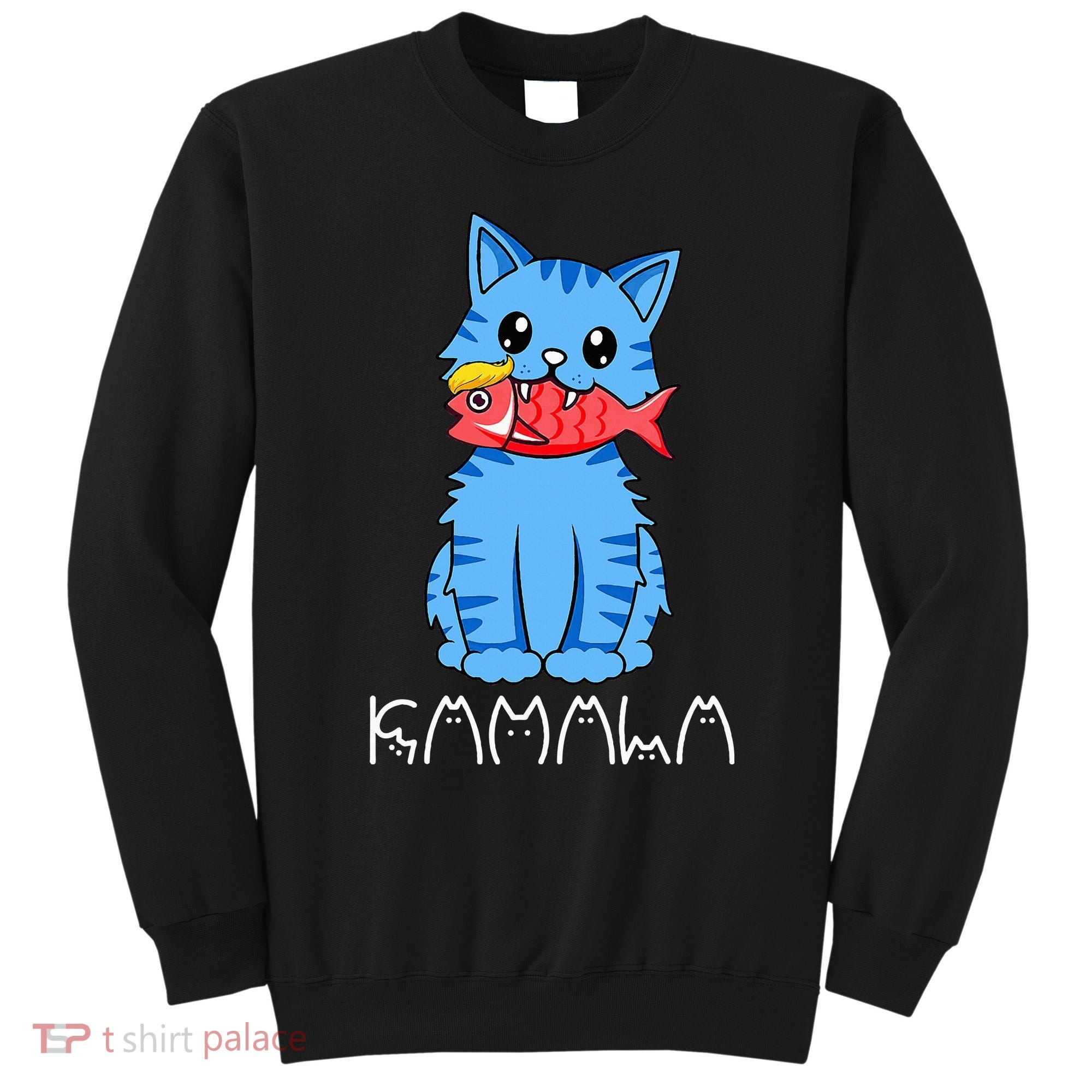 Kamala Cat Eat Fish Funny Harris Trump 2024 Sweatshirt
