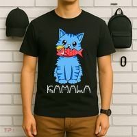 Kamala Cat Eat Fish Funny Harris Trump 2024 T-Shirt thumb 6