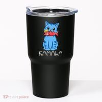 Kamala Cat Eat Fish Funny Harris Trump 2024 Tumbler thumb 0
