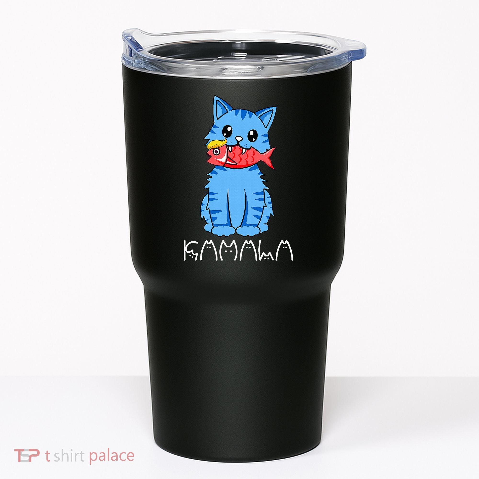 Kamala Cat Eat Fish Funny Harris Trump 2024 Tumbler