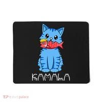 Kamala Cat Eat Fish Funny Harris Trump 2024 Mousepad thumb 0
