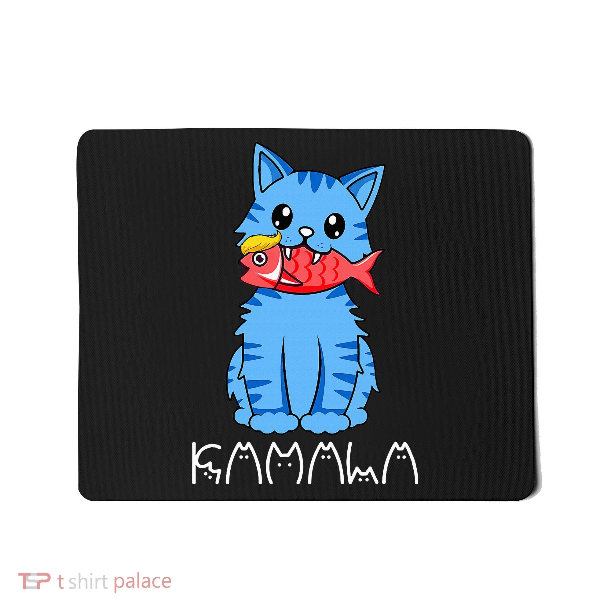 Kamala Cat Eat Fish Funny Harris Trump 2024 Mousepad