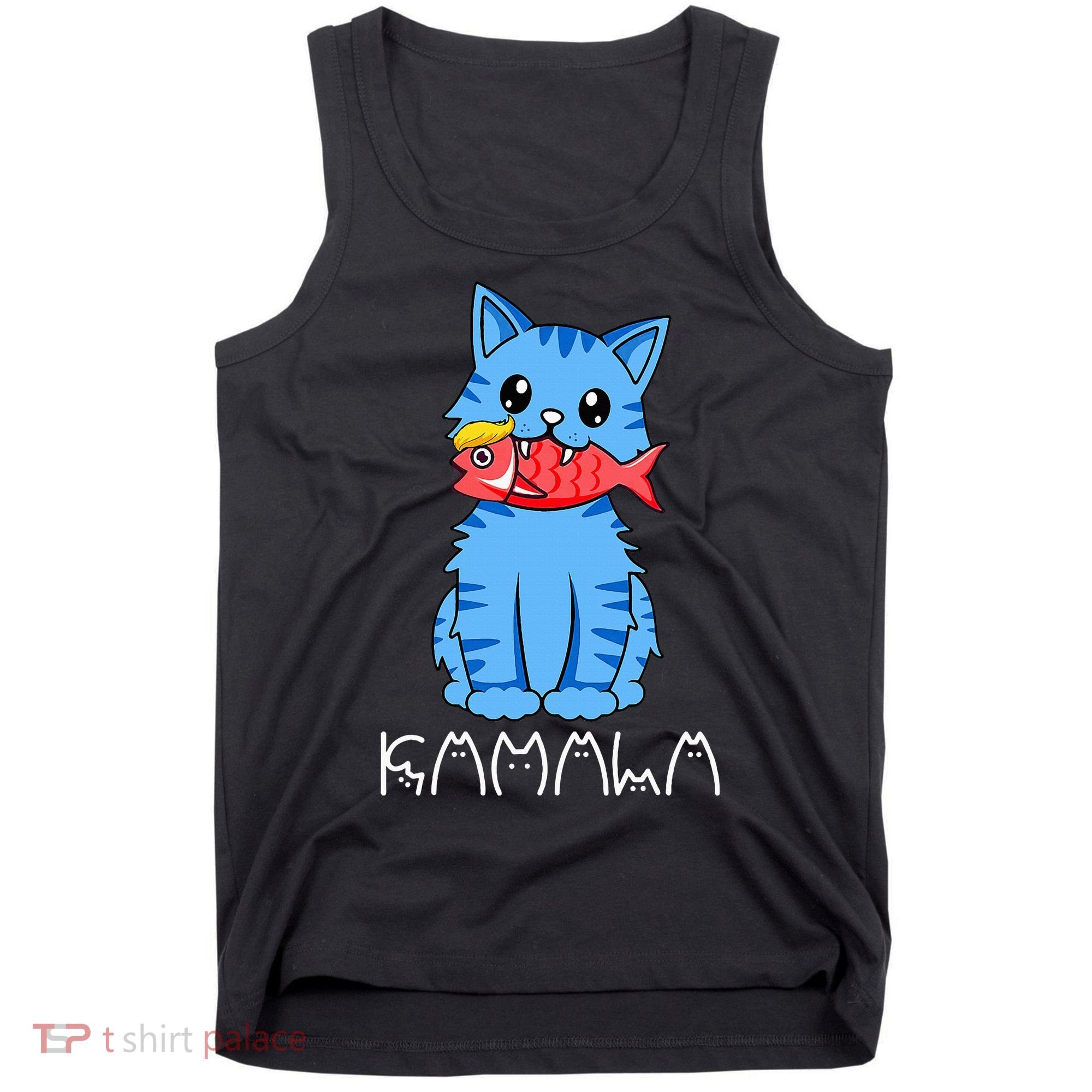Kamala Cat Eat Fish Funny Harris Trump 2024 Tank Top
