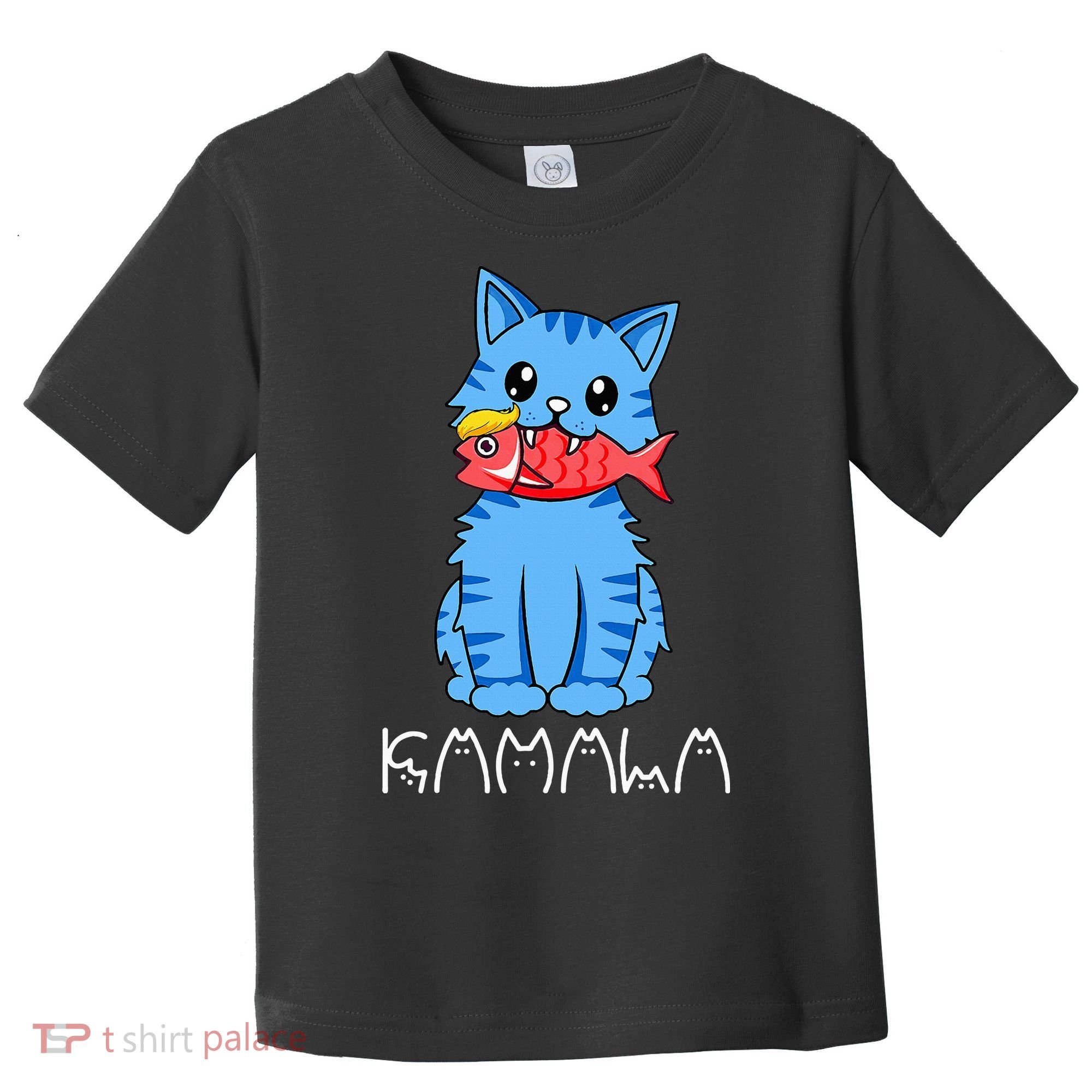 Kamala Cat Eat Fish Funny Harris Trump 2024 Toddler T-Shirt