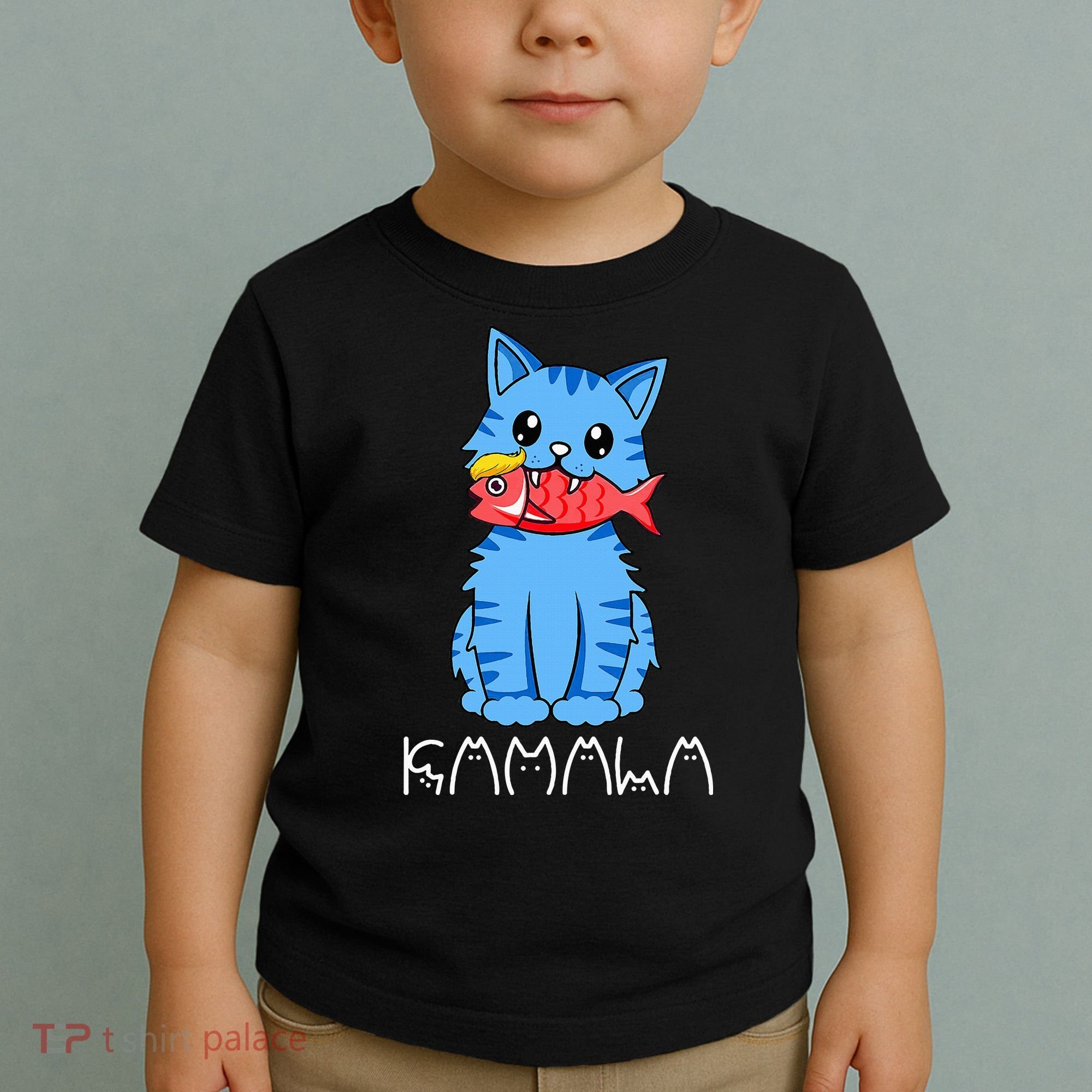 Kamala Cat Eat Fish Funny Harris Trump 2024 Toddler T-Shirt