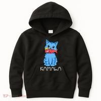 Kamala Cat Eat Fish Funny Harris Trump 2024 Kids Hoodie thumb 0