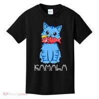 Kamala Cat Eat Fish Funny Harris Trump 2024 Kids T-Shirt thumb 0