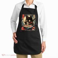 Kawaii Cat Eating Ramen Noodles Anime Gift Girl Teens Apron thumb 2