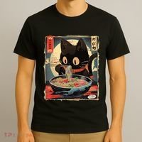 Kawaii Cat Eating Ramen Noodles Anime Gift Girl Teens T-Shirt thumb 3