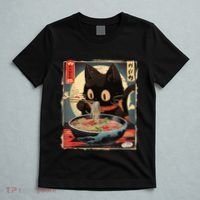 Kawaii Cat Eating Ramen Noodles Anime Gift Girl Teens T-Shirt thumb 5