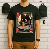 Kawaii Cat Eating Ramen Noodles Anime Gift Girl Teens T-Shirt thumb 6