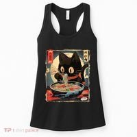 Kawaii Cat Eating Ramen Noodles Anime Gift Girl Teens Women's Tank Top thumb 0