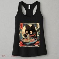 Kawaii Cat Eating Ramen Noodles Anime Gift Girl Teens Women's Tank Top thumb 3