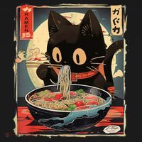 Kawaii Cat Eating Ramen Noodles Anime Gift Girl Teens Women's Tank Top thumb 5