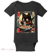 Kawaii Cat Eating Ramen Noodles Anime Gift Girl Teens Baby Bodysuit thumb 0