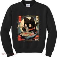 Kawaii Cat Eating Ramen Noodles Anime Gift Girl Teens Kids Sweatshirt thumb 0