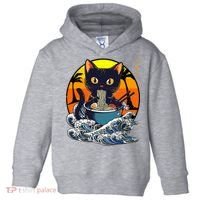 Kawaii Cat Eating Ramen Noodles Japanese Art Anime  Toddler Hoodie thumb 0