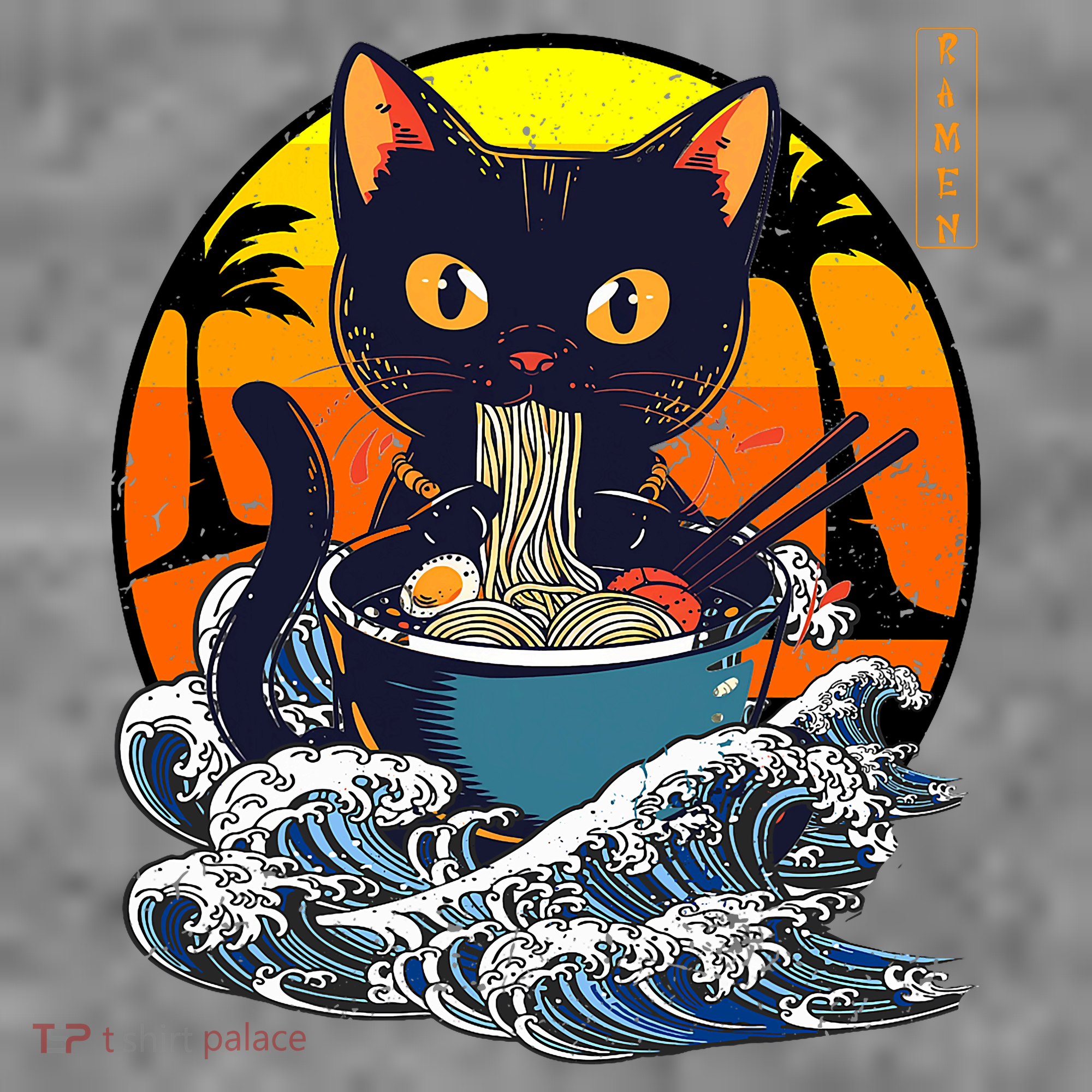 Kawaii Cat Eating Ramen Noodles Japanese Art Anime  Toddler Hoodie