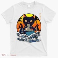 Kawaii Cat Eating Ramen Noodles Japanese Art Anime  T-Shirt thumb 0