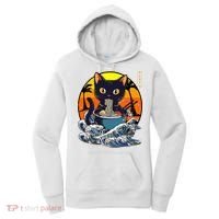 Kawaii Cat Eating Ramen Noodles Japanese Art Anime  Women's Hoodie thumb 0