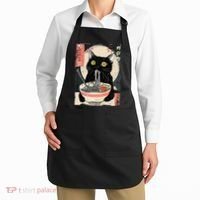 Kawaii Cat Eating Ramen Noodles Funny Anime Gift Apron thumb 2